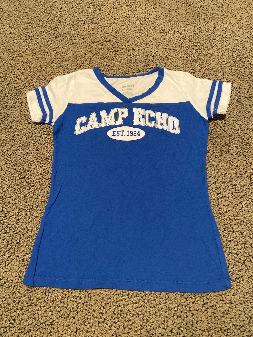 Camp Echo V-Neck Shirt Size Youth Large